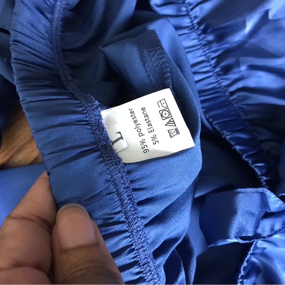 Blue Satin Pajama Set NWOT - Picture 4 of 4